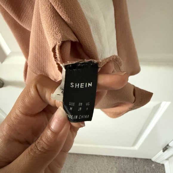 Sleeveless V-Neck Tank with White Trim - Tan/Brown - Picture 2 of 2